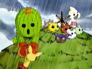 Meanwhile, Togemon gets the little ones to safety